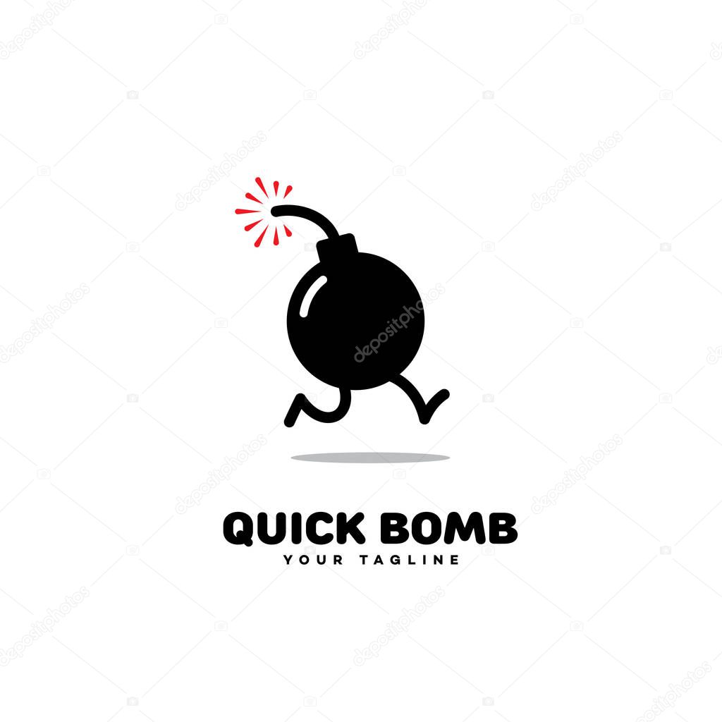 Quick bomb logo template design. Vector illustration.