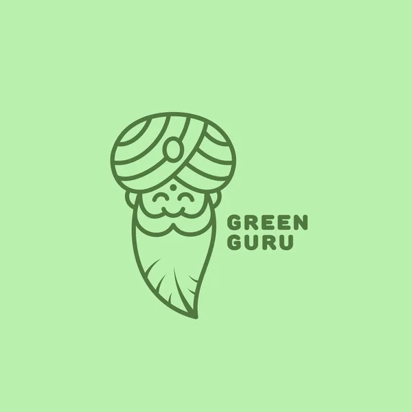Logo gurú verde — Vector de stock