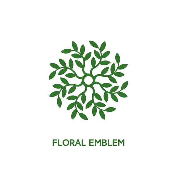 Plantilla emblema floral — Vector de stock