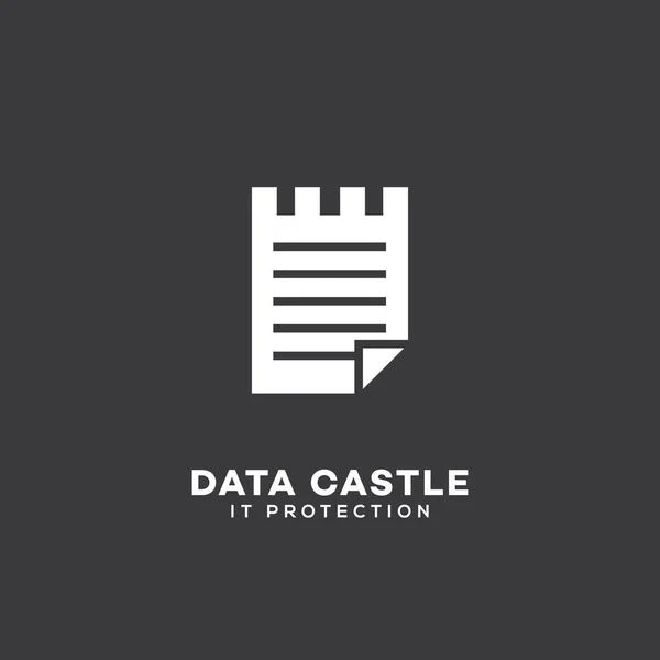 Daten Schloss Logo — Stockvektor