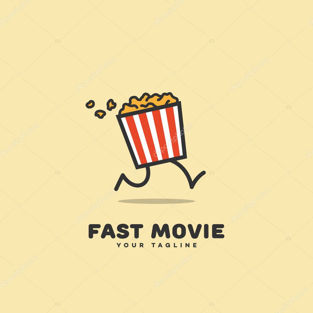 Fast movie logo template design. Vector illustration.
