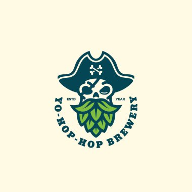 Pirate hop logo clipart
