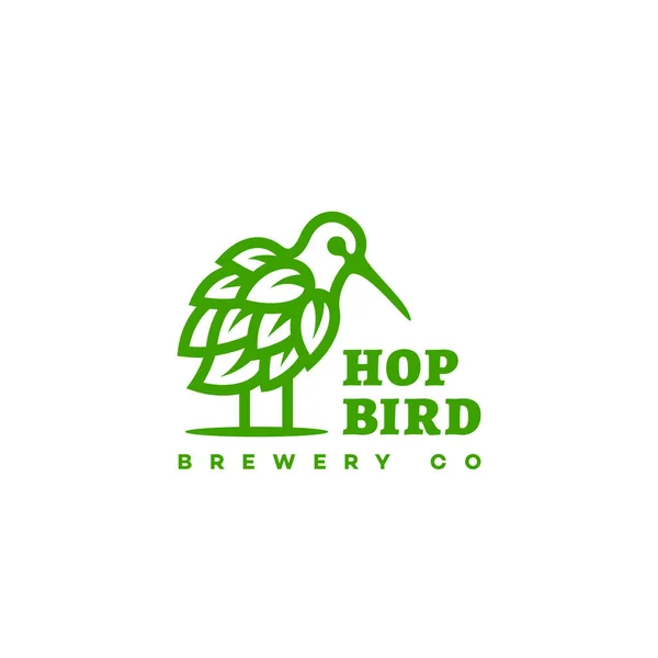 Logotipo de pássaro Hop — Vetor de Stock