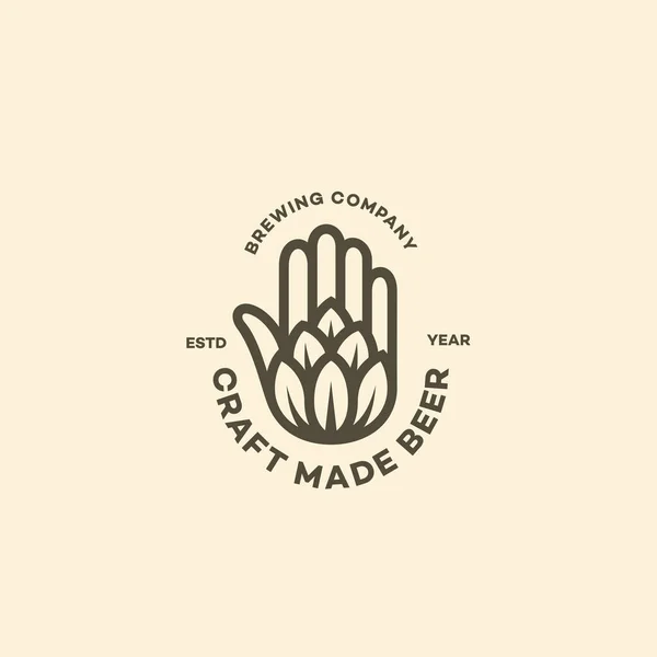 Логотип руки и хмеля — стоковый вектор