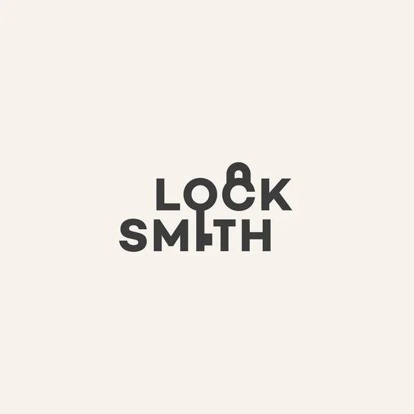 Locksmith lettering logo — Stock Vector