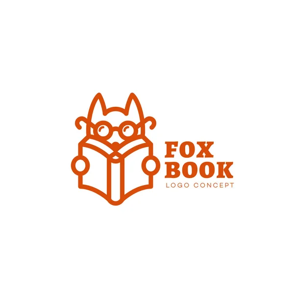 Fox libro logo Vector De Stock