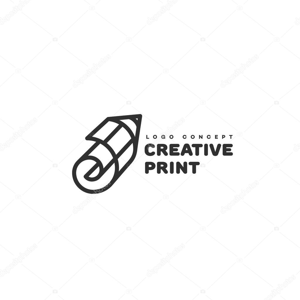 Creative print logo design template. Vector illustration.