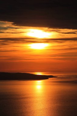  Sunset over the Adriatic Sea seen from the mountain Biokovo clipart