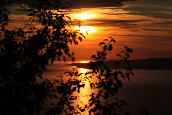 Sunset over the Adriatic Sea seen from the mountain Biokovo