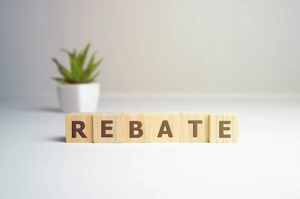 Rebate Word Wooden Cubes Business Concept — Stock Photo, Image
