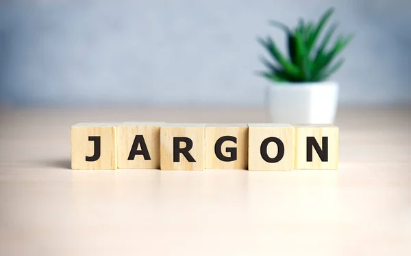 Jargon Wort Aus Holzklötzen Mit Buchstaben Speziellen Wörtern Und Phrasen — Stockfoto