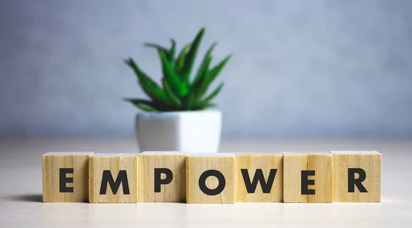 Empower Word Written Wood Block Empower Text Table Concept — Stock Photo, Image