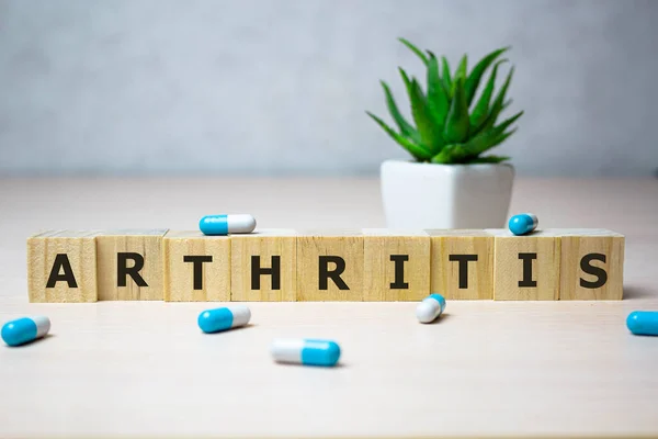 Слово Arthritis Зроблене Будівельних Блоків Концепція Медичного Бізнесу Фон Концепція — стокове фото