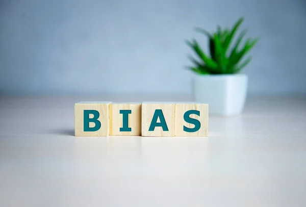 Bias Word Wooden Blocks Letters Personal Opinions Prejudice Bias Concept — Stock Photo, Image