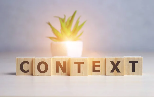 Context Word Written Wooden Cube Table — Stock Photo, Image