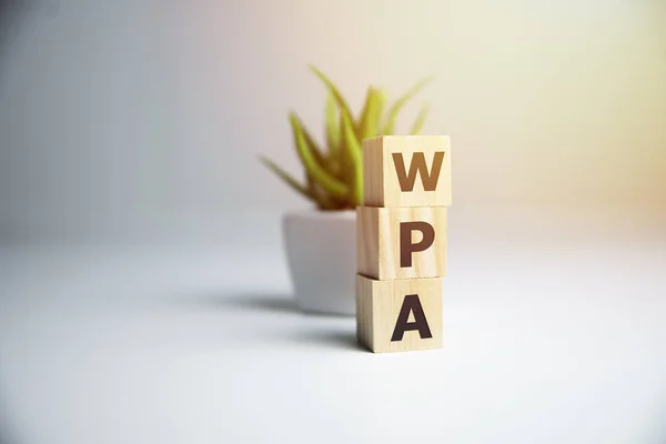 Wpa Word Wood Block Internet Conception — 스톡 사진