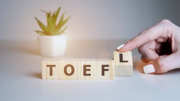 Toefl Word Concept Cubes English Concept — Stock fotografie