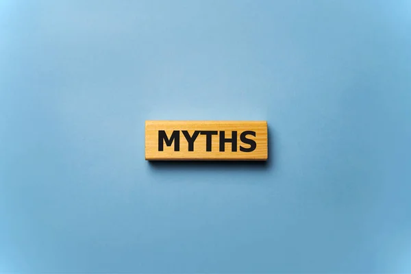 Word Myths Colorful Wooden Cubes News Concept — Stock Photo, Image