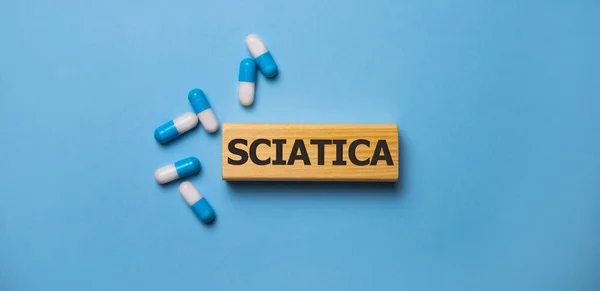 Word Sciatica Wooden Block Medical Concept — Stock Photo, Image