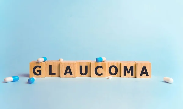 Glaucoma Palabra Hecha Con Bloques Construcción Concepto Médico —  Fotos de Stock