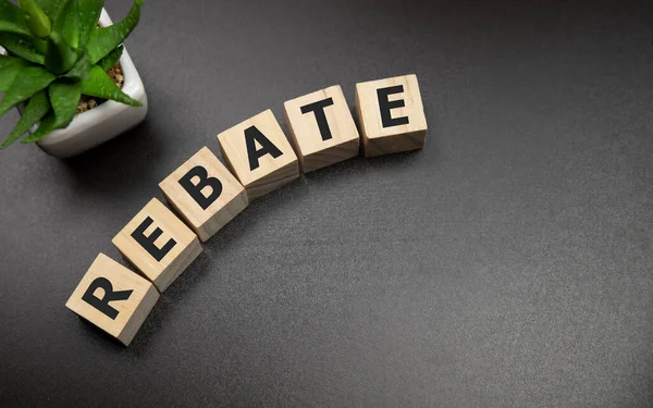 Rebate Word Wooden Cubes Business Concept — Stock Photo, Image