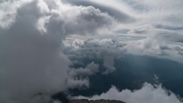 Wolken Bewegen Zich Europese Alpen — Stockvideo