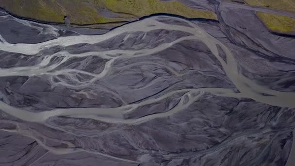 Vista Aérea Del Río Glaciar Islandia — Vídeos de Stock