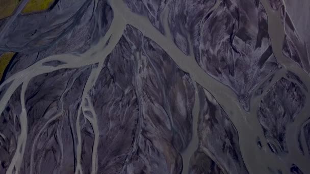 Zlanda Daki Buzul Nehrinin Hava Görüntüsü — Stok video