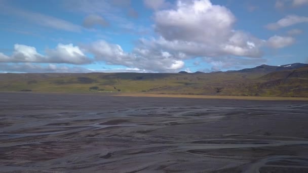 アイスランドの氷河川の空中ビュー — ストック動画