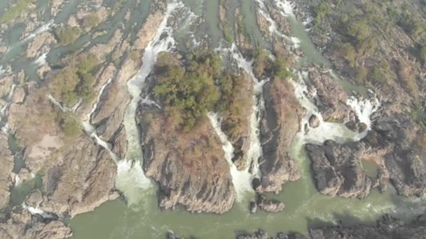 Sobrevoando Don Det 4000 Ilhas Rio Mekong Laos — Vídeo de Stock