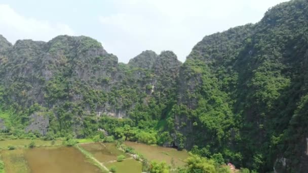 Aerial View Ninh Binh Region Trang Tam Coc Tourist Attraction — Stock Video