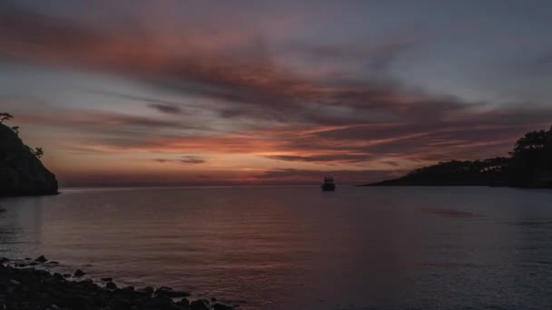 Hermoso Amanecer Sobre Mar Mediterráneo — Vídeos de Stock