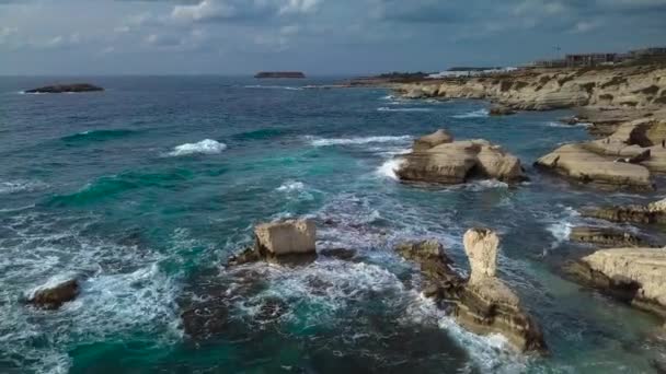 Vuelo Sobre Costa Chipre — Vídeo de stock