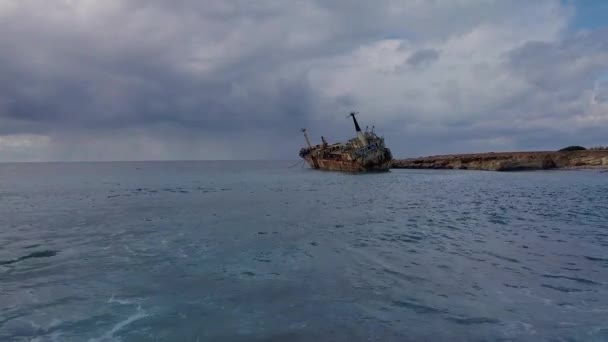 Vlucht Zee Grond Van Het Schip — Stockvideo