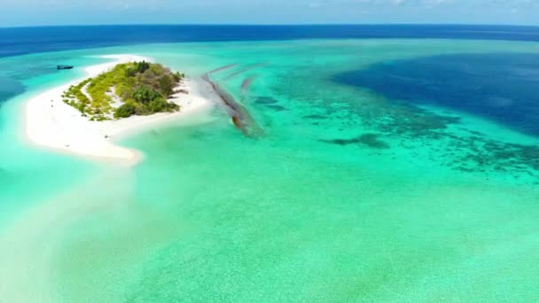 Volando Sobre Atolón Idílico Destino Viaje Exótico Parque Nacional Wakatobi — Vídeos de Stock