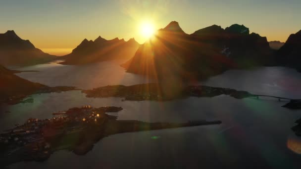 Soirée Coucher Soleil Îles Lofoten Norvège Reine Lofoten Est Archipel — Video