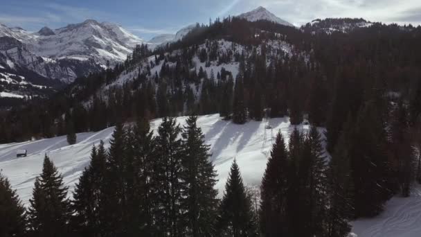 Uma Pista Esqui Gstaad — Vídeo de Stock