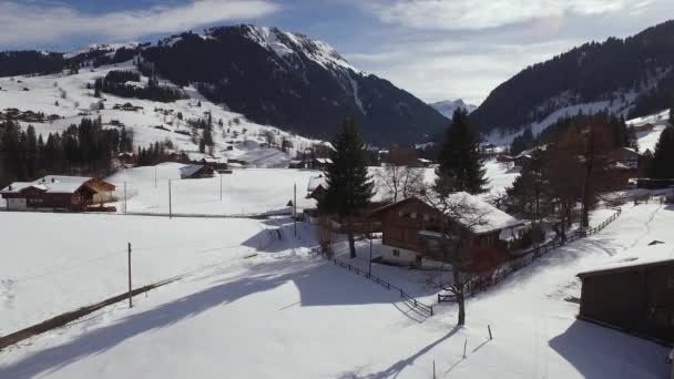 Luchtfoto Van Huizen Gstaad — Stockvideo