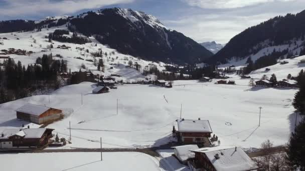 Aérien Gstaad Couvert Neige — Video