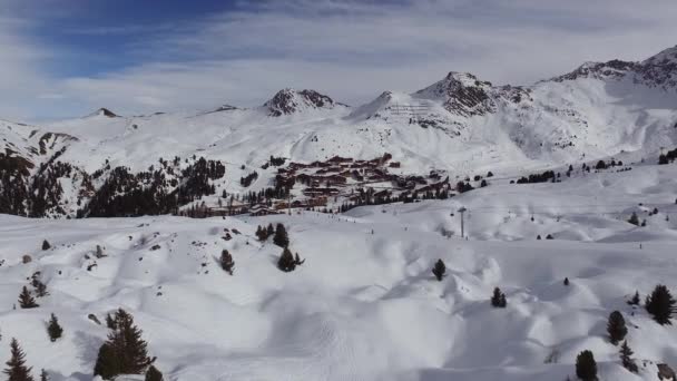 Plange滑雪胜地的空中景观 — 图库视频影像