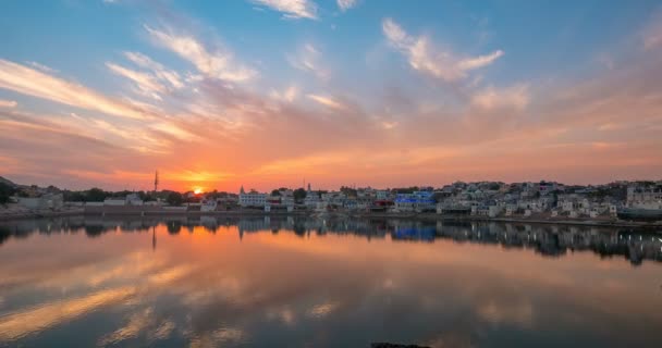 Sunset Time Lapse Pushkar Rajasthan Índia — Vídeo de Stock