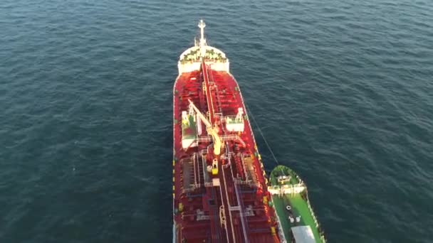 Algemeen Vrachtschip Zee Luchtfoto — Stockvideo