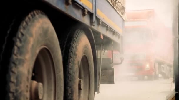 Truck Disinfection Border Crossing — Stock Video