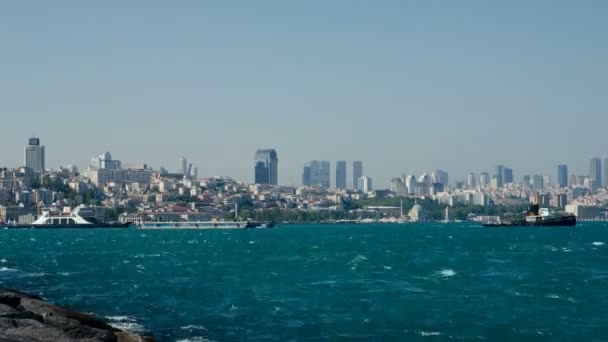 Sea Traffic Bosphorus Strait — Stock Video