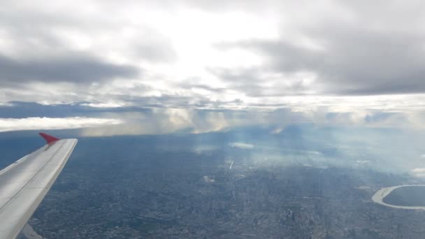 Avião Janela Formulário Sky — Vídeo de Stock