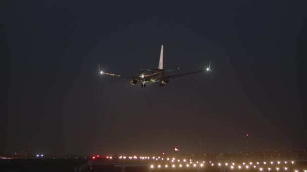 Aircraft Landing Night — Stock Video