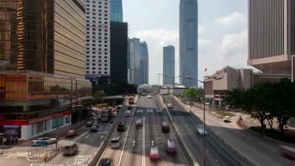 Timelapse Cars Drive Végig Hong Kong Road Alatt Felhős — Stock videók