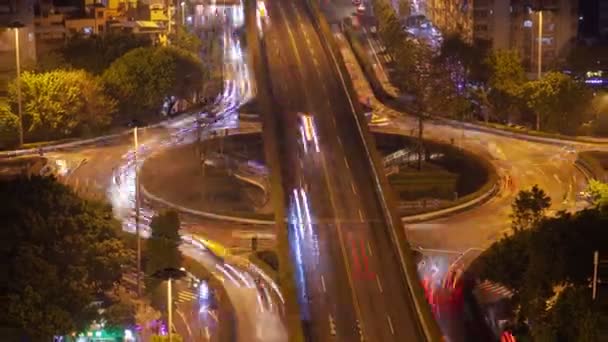 Guangzhou Roundabout Highway Traffic Cityscape China — Stockvideo