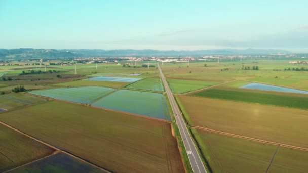 Survoler les rizières, les champs cultivés inondés Terres agricoles  