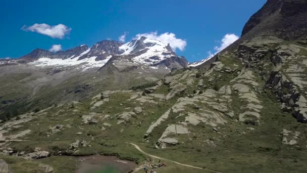 Voando Sobre Montanhas Alpinas — Vídeo de Stock